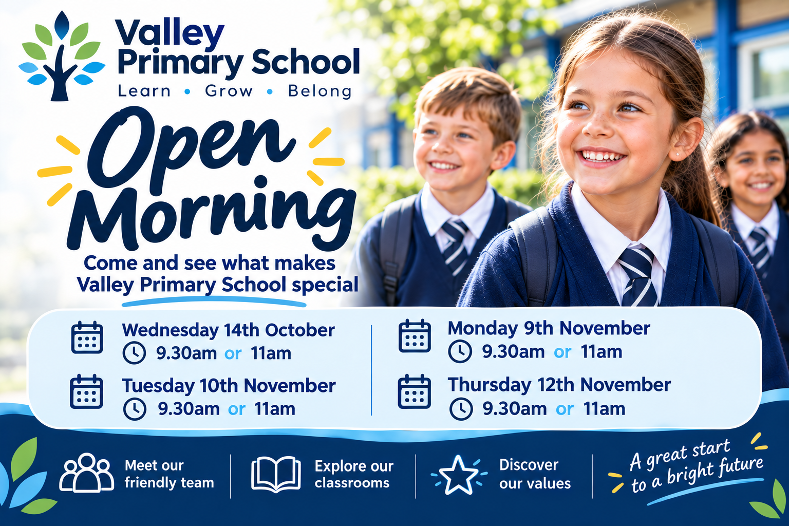 Valley Reception Open Mornings Valley Reception Open Mornings
